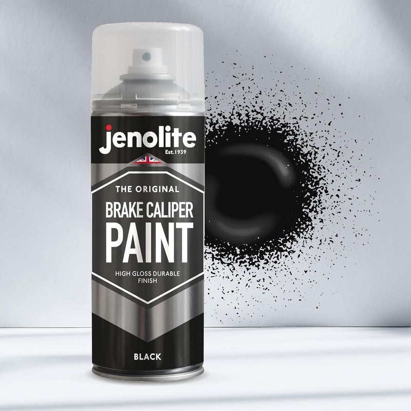 JENOLITE طلاء كاليبر الفرامل | أسود | استعادة وتحويل كاليبرات فرامل السيارة | RAL 9005 | 400 مل (13.5 أونصة سائلة) - Image 5